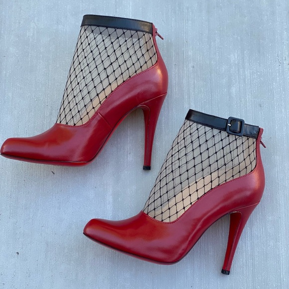 Christian Louboutin Leather Ankle Boots Red 37 - Picture 2 of 7